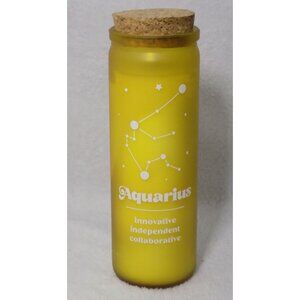 Modern Expressions Frosted Candle with Cork Lid, Aquarius Zodiac